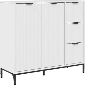 vidaXL Πλαϊνό γραφείο Υψηλής γυαλάδας λευκό 89,5 x 33 x 82 εκ.