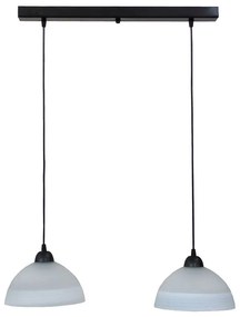Φωτιστικό Οροφής - Ράγα GL-1020Raga 2L CE 02-0230 Black-White Heronia Μέταλλο,Γυαλί