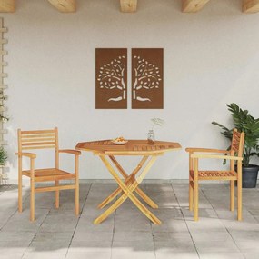 vidaXL Καρέκλες κήπου που σωριάζονται 2 pcs Καφέ 55.5 x 55.5 x 90 εκ.
