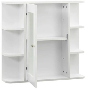 vidaXL Καθρέφτης Μπάνιου με Ντουλάπι Λευκό 66 x 17 x 63 εκ. από MDF