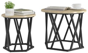 vidaXL Τραπεζάκι Πλευράς 2 pcs Sonoma Δρυς 50 x 50 x 40 cm