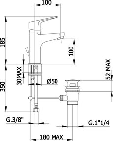 Demm Siena 9810 - Μπαταρία νιπτήρα χρωμέ