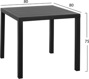 ΣΕΤ ΤΡΑΠΕΖΑΡΙΑ 3ΤΜΧ ΤΡΑΠΕΖΙ ΑΛΟΥΜΙΝΙΟΥ 80X80 &amp; ΠΟΛΥΘΡΟΝΕΣ ΑΝΘΡΑΚΙ HM11438
