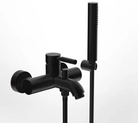 La Torre New Tech Black Matt Μπαταρία Λουτρού Mε Τηλέφωνο Anticalcare, Επίτοιχο Aναπαυτήριο Τηλεφώνου&amp;Άθραυστο Σπιράλ 12019-400