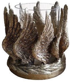 Κηροπήγιο Vole 018539 15x15xH18,3cm Gold Polyresin
