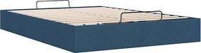 vidaXL Οθωμανικό πλαίσιο κρεβατιού χωρίς στρώμα Μπλε 140x200 cm Ύφασμα