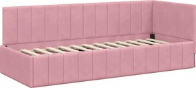 vidaXL Κρεβάτι Γωνίας Ροζ 80 x 200 cm Βελούδο