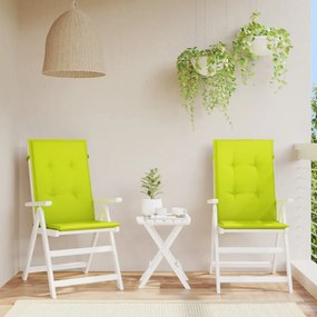 vidaXL Μαξιλάρια Καρέκλας Κήπου με Πλάτη 2 τεμ. Πράσινο 120x50x3 εκ.