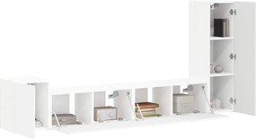 vidaXL Σετ επίπλου τηλεόρασης Επιτοίχιο 3 pcs Λευκό Επεξεργασμένο ξύλο