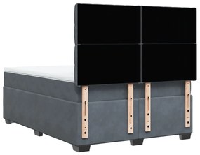 ΚΡΕΒΑΤΙ BOXSPRING ΜΕ ΣΤΡΩΜΑ ΣΚΟΥΡΟ ΓΚΡΙ 140X190 ΕΚ. ΒΕΛΟΥΔΙΝΟ 3290913