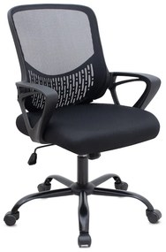Καρέκλα γραφείου Freda Megapap με ύφασμα Mesh χρώμα μαύρο 65x65x90/100εκ.