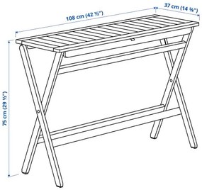 NÄMMARÖ πτυσσόμενο τραπέζι, 108x37 cm 105.866.99