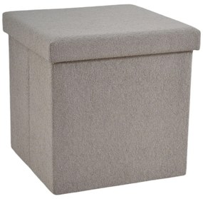 Σκαμπό Αναδιπλουμένο Μπεζ Καφέ Ύφασμα 40x40x38cm ANKOR