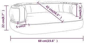 Εργονομικό Κρεβάτι Σκύλου Μαύρο 60 x 42 εκ. από Συνθετικό Δέρμα - Μαύρο