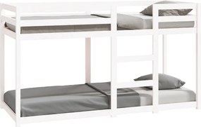 vidaXL Κουκέτα Λευκό 75x190 εκ. από Μασίφ Ξύλο Πεύκου