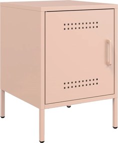 vidaXL Κομοδίνο Ροζ 36x39x50,5 εκ. από Χάλυβα