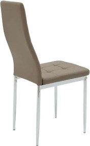 Καρέκλα Cube PU μόκα-πόδι χρωμίου 4αδα 41x46x97 εκ.