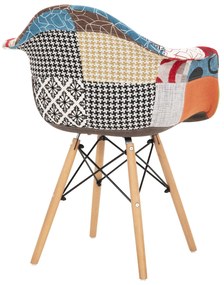 Καρέκλα MIRTO με Ξύλινα πόδια και Κάθισμα PATCHWORK 63x57x80 εκ. 4αδα 63x57x80 εκ.