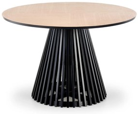 Τραπέζι Houston 1338, Δρυς, Μαύρο, 77cm, 39 kg, Ινοσανίδες μέσης πυκνότητας, Φυσικό ξύλο καπλαμά, Πλαστικοποιημένη μοριοσανίδα, Ξύλο, Ξύλο: Οξιά