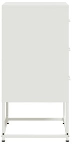 vidaXL Κομοδίνα 2 τεμ. Λευκό 36x39x78 εκ. από Χάλυβα
