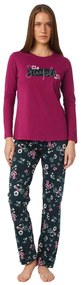 Πιτζάμα Γυναικεία Χειμωνιάτικη Minerva Floral 52417-399 Violet Μωβ,Μαύρο,Πολύχρωμο LARGE