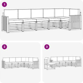 vidaXL Σειρά Καναπέ Εξωτερικού 6 pcs Άσπρο και Ανθρακί