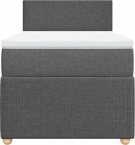 vidaXL Κρεβάτι Boxspring με Στρώμα Σκούρο Γκρι 80x200 εκ. Υφασμάτινο