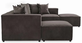 Πολυμορφικός γωνιακός καναπές Seattle U104, Ανθρακί, 376x188x74cm, 226 kg, Πόδια: Πλαστική ύλη | Epipla1.gr