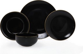 Ceramic Dinner Set (24 Pieces) TY040424F650A841600MAET600 Black
Gold