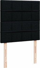 vidaXL Κρεβάτι Boxspring με Στρώμα Μαύρο 90x200 εκ. Υφασμάτινο