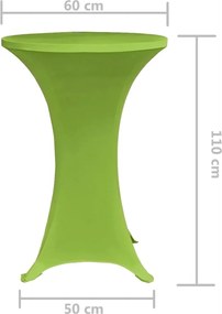 vidaXL Καλύμματα Τραπεζιού Ελαστικά 2 τεμ. Πράσινα 60 εκ.