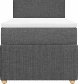 vidaXL Κρεβάτι Boxspring με Στρώμα Σκούρο Γκρι 100x200 εκ. Υφασμάτινο