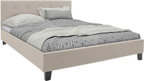 Κρεβάτι Mago pakoworld ύφασμα εκρού 150x200εκ