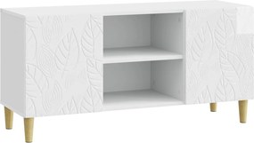 vidaXL Ντουλάπι TV 102 x 34,5 x 50 εκ. Γυαλιστερό Λευκό