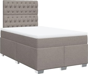 vidaXL Κρεβάτι Boxspring με Στρώμα Taupe 120x190 εκ. Υφασμάτινο