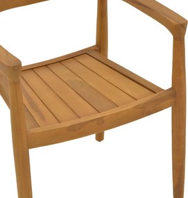 Πολυθρόνα Ganny pakoworld teak ξύλο σε φυσική απόχρωση 59x56x71εκ