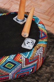 Stewehome πολυλειτουργικό άνετο οβάλ πουφ με πόδια από γιούργκεν 35x55x2 cm