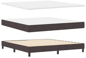 vidaXL Κρεβάτι box spring με στρώμα με στρώμα Σκούρο καφέ Σκούρο καφέ