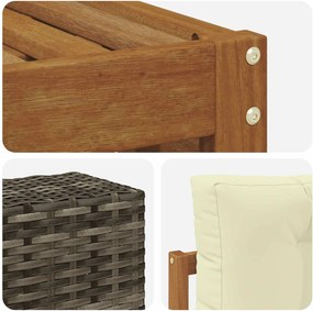 vidaXL Σειρά Καναπέ Εξωτερικού 5 pcs Φυσικό και Κρέμα Πολυεστέρας