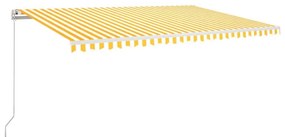 Τέντα Συρόμενη Αυτόματη Κίτρινο / Λευκό 500x350 εκ. - Κίτρινο