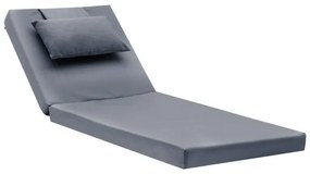 Lounger sunbed Sunset fabric grey 65x185x10cm 60x185x10 εκ.