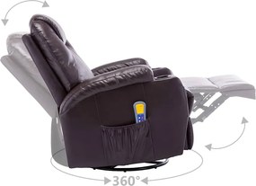 vidaXL Πολυθρόνα Μασάζ Ανακλινόμενη Καφέ από Συνθετικό Δέρμα