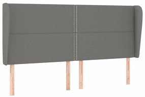 vidaXL Κρεβάτι Boxspring με Στρώμα Σκούρο Γκρι 180x200 εκ Υφασμάτιν