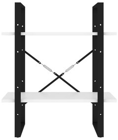 vidaXL Βιβλιοθήκη με 2 Ράφια Λευκή 60 x 30 x 70 εκ. από Επεξ. Ξύλο