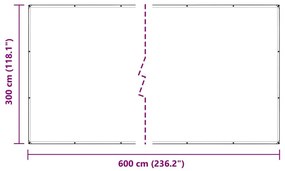 Σαφής μουσαμάς με οπές 3x6 m PVC - Διαφανές