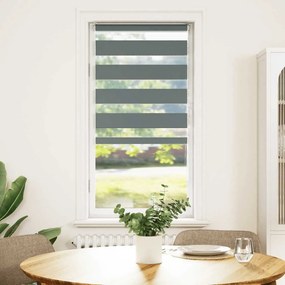 VidaXL Ζέβρα τυφλή Σκούρο Γκρι Πλάτος υφάσματος 55,9 εκ. Πολυεστέρας