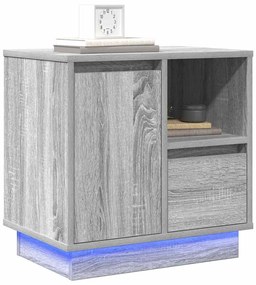 vidaXL Κομοδίνο με 2 pcs Γκρι 50 x 34.5 x 50 εκ. Επεξεργασμένο ξύλο