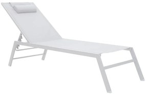 Sunbed Kiara aluminium white-beige textilene 196x62x34 εκ.