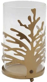 Βάση Ρεσώ Ember 033230 12,5x12,5x21cm Gold Μέταλλο,Γυαλί