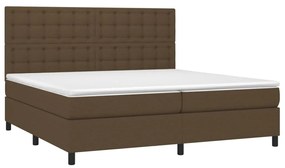 ΚΡΕΒΑΤΙ BOXSPRING ΜΕ ΣΤΡΩΜΑ &amp; LED ΣΚ.ΚΑΦΕ 200X200ΕΚ. ΥΦΑΣΜΑΤΙΝΟ 3135224